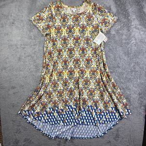 LuLaRoe Womens M Carly Swing Dress Multicolor Paisley Geometric Print NWT